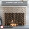 Best Choice Products 38x31in Single Panel Handcrafted Iron Chevron Fireplace Screen w/ Distressed Finish